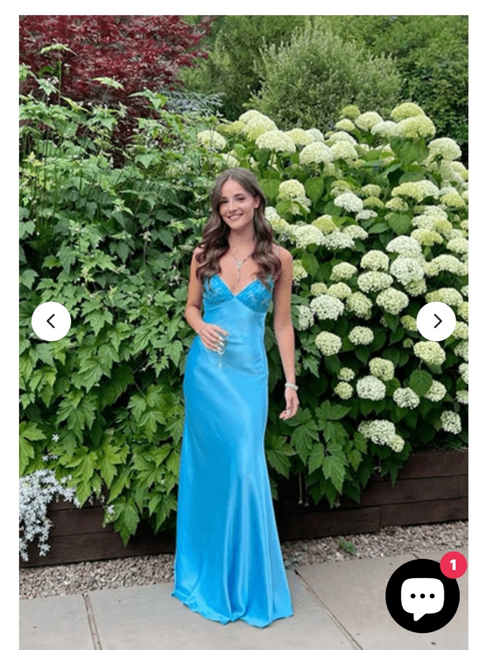 Satin Slip Evening Dress in Sky Blue